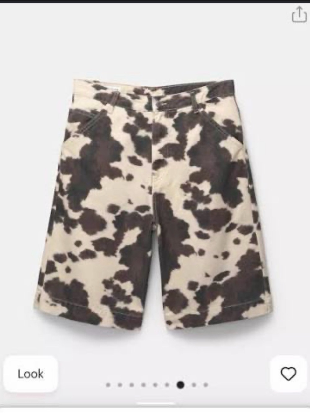 Men's Cow-Print Beige and Brown Casual Shorts